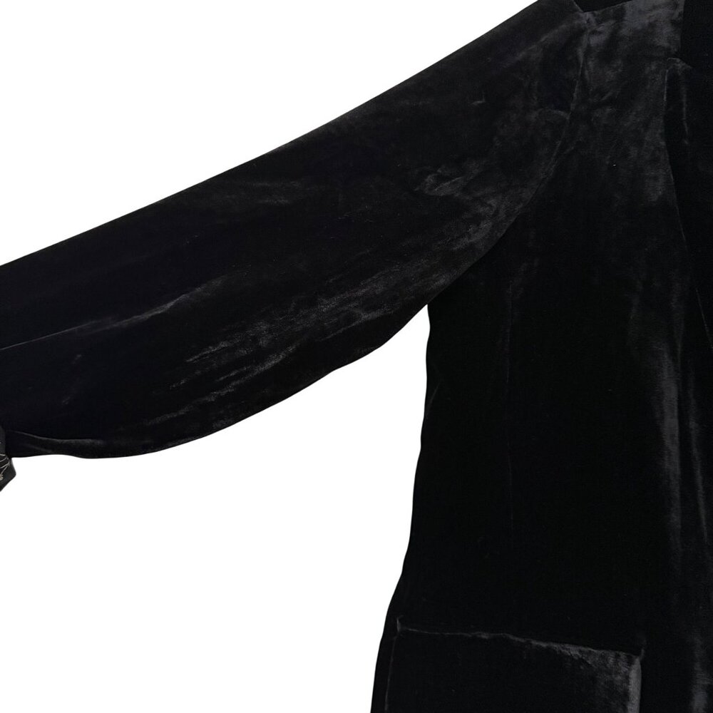Sundance Black Monte Rosa Silk Blend Floral Lined Velvet Blazer Jacket Womens 6 - Picture 6 of 9
